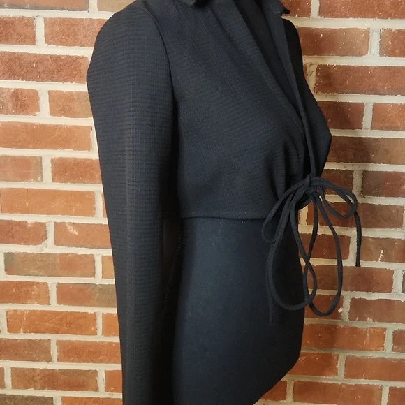 Zara Black Long Sleeve Crop Top, XS - Picture 5 of 7